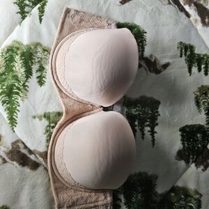 torrid 44D Bra Blush Lace-Trim Molded Strapless